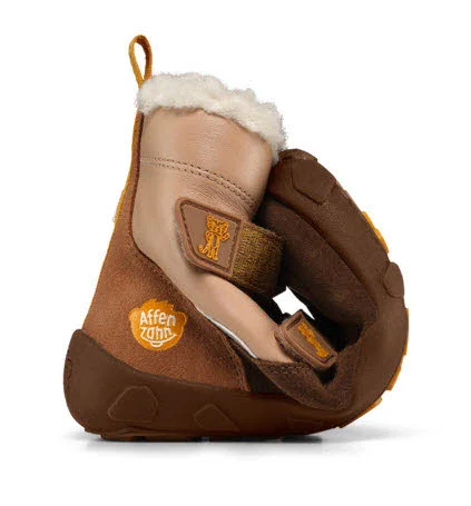 Affenzahn Kinder Winterstiefel 01683-70111 Winterstiefel Leder Winty Tiger gelb, braun, beige normal