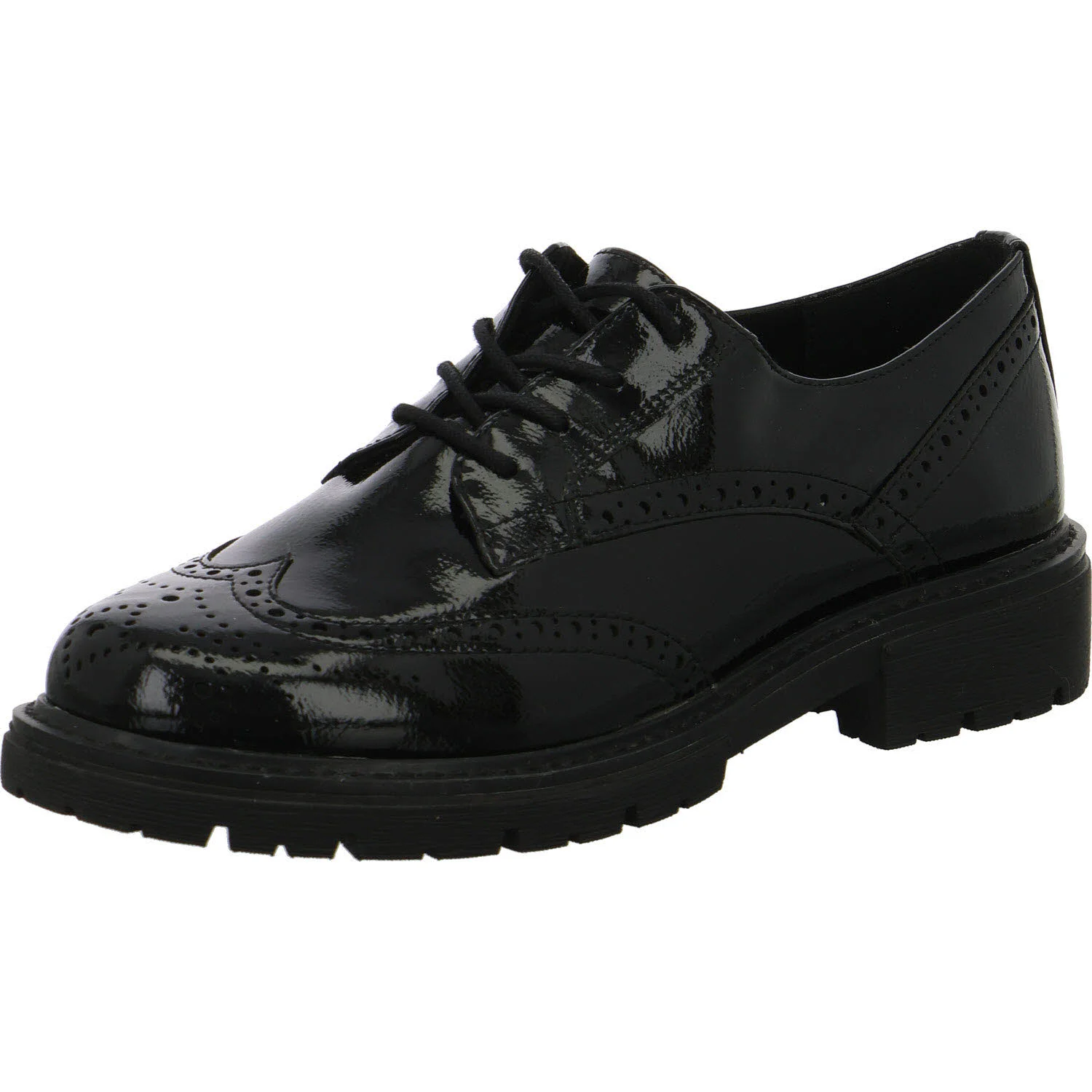 Jana Damen Schnürschuhe 8-23778-47-018 8-23778-47 black patent H (weit)