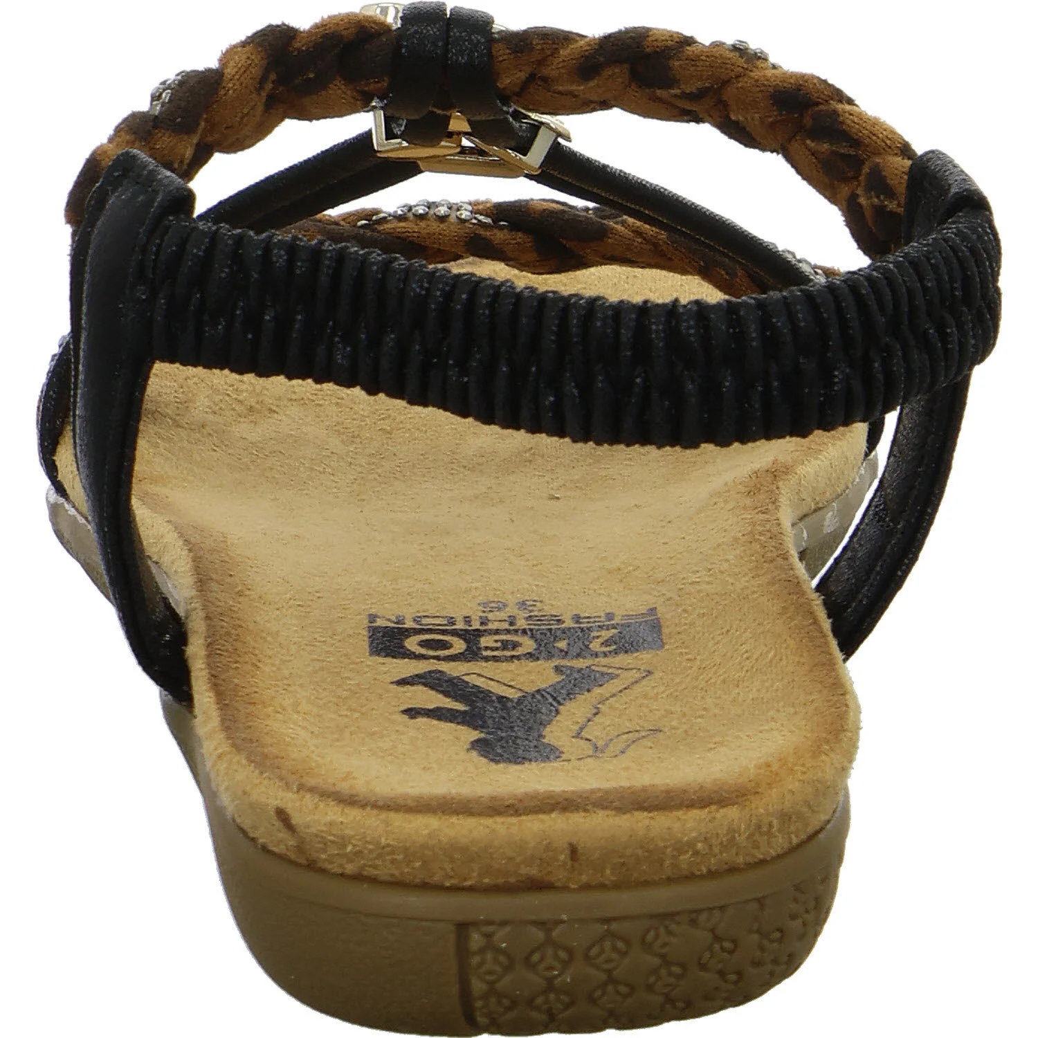 2go Fashion Damen Sandalen 8018830-997 8018830 schwarz/leo normal