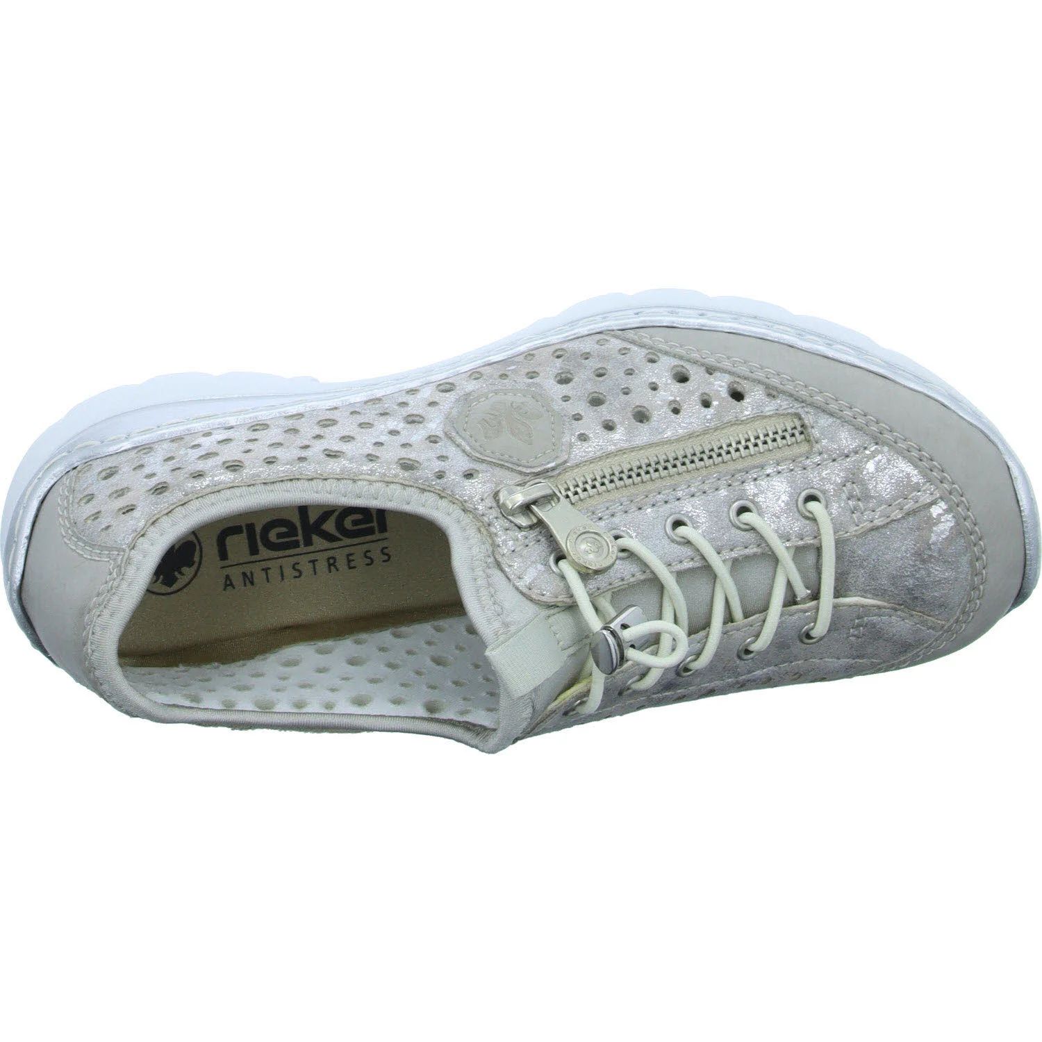 Rieker Damen Slipper L32P6-90 L32P6 ice/rose-metallic/perlcloud F 1/2 (normal)
