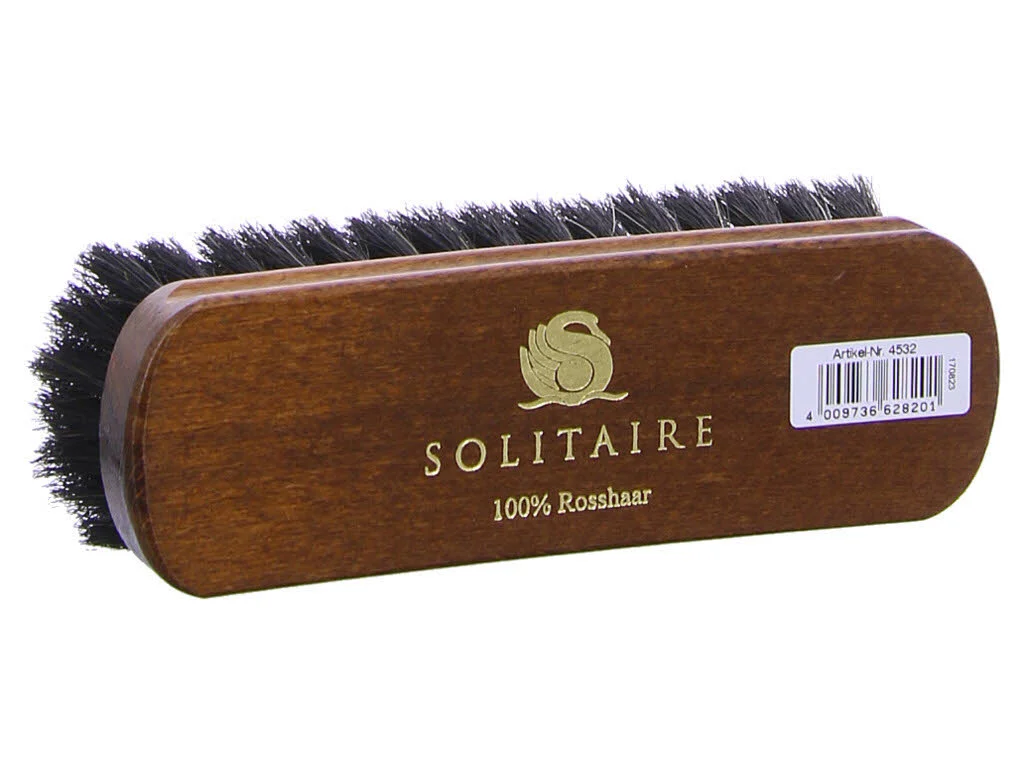 Bergal Trockenreinigung 904532 SOLITAIRE GLANZBÜRSTE ROSSHAAR KLEIN SCHWARZ dunkel-weich