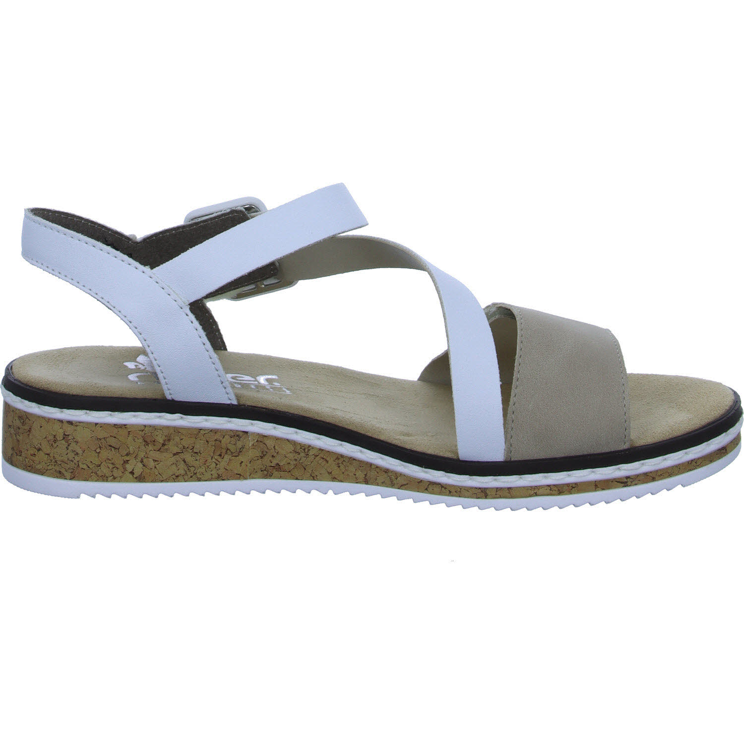 Rieker Damen Sandalen V3660-60 V3660 nude/weiss F (normal)