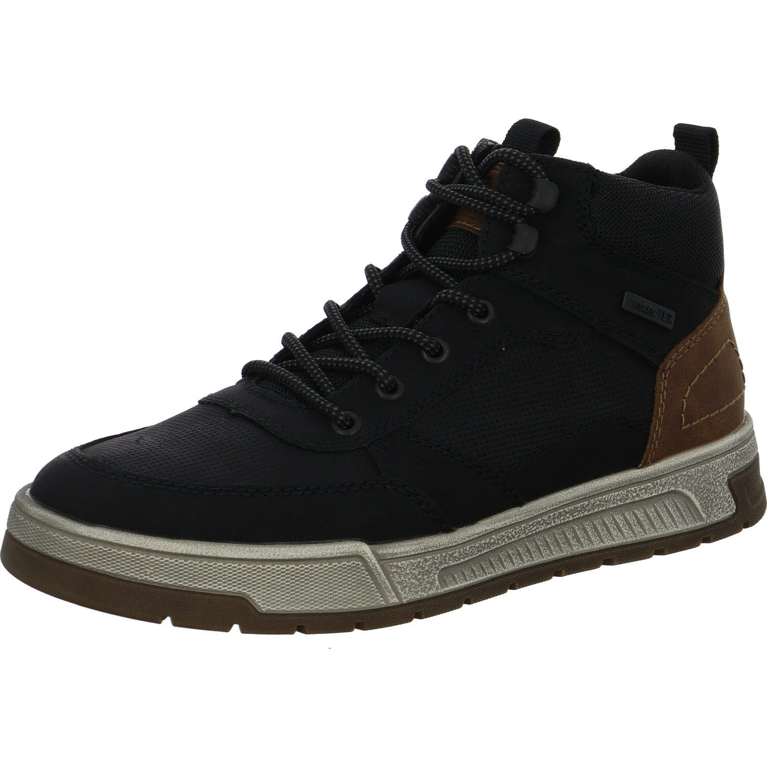 Rieker Herren Schnürstiefel warm 36020-00 36020 schwarz/zimt/schwarz H (extra weit)