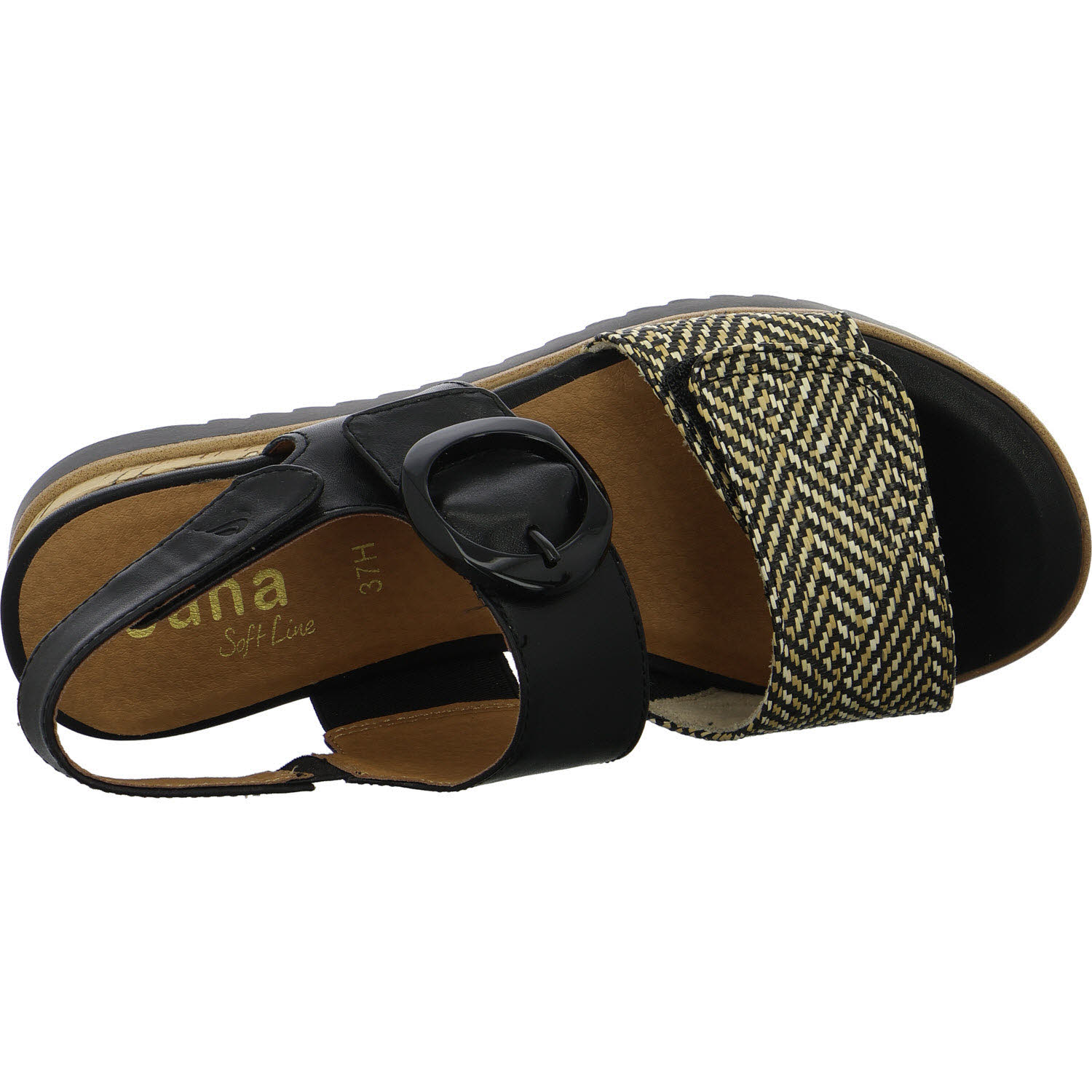 Jana Damen Sandalen 8-28776-46/030 8-28776-46 black/nature H (weit)