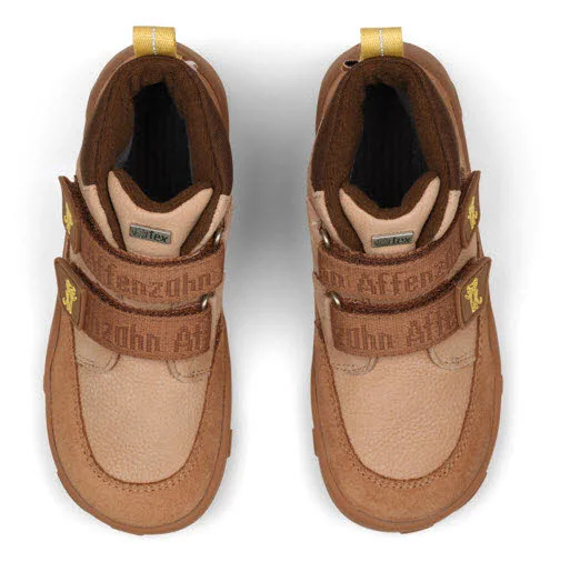 Affenzahn Kinder Schaftstiefel 01488-70111 Übergangsschuh Leder Friendy Tiger gelb, braun, beige normal
