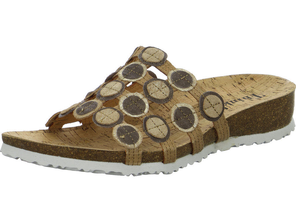 Think Damen Pantoletten 3-000247-4010 Julia linen/kombi F 1/2 (normal)