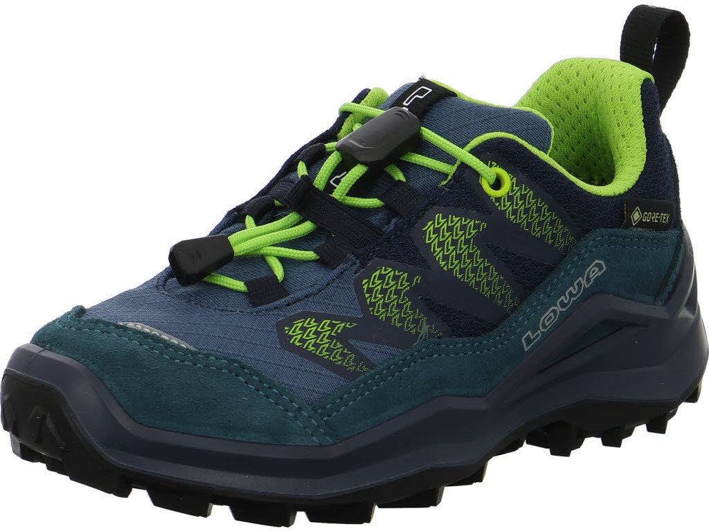 Lowa Kinderschuh zum Schlupfen 641627/7402 MADDOX PRO GTX LO JR petrol/lime normal