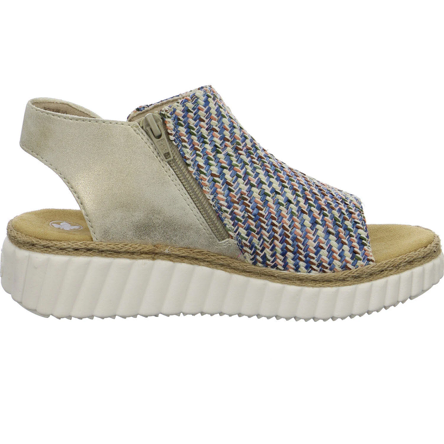 Rieker Damen Sandalen 69284-90 69284 navy-beige/muschel H (extra weit)